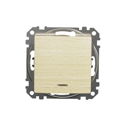 Sedna Design & Elements Przycisk zwierny zwierny z podświetleniem brzoza efekt drewna SDD180111L SCHNEIDER (SDD180111L)